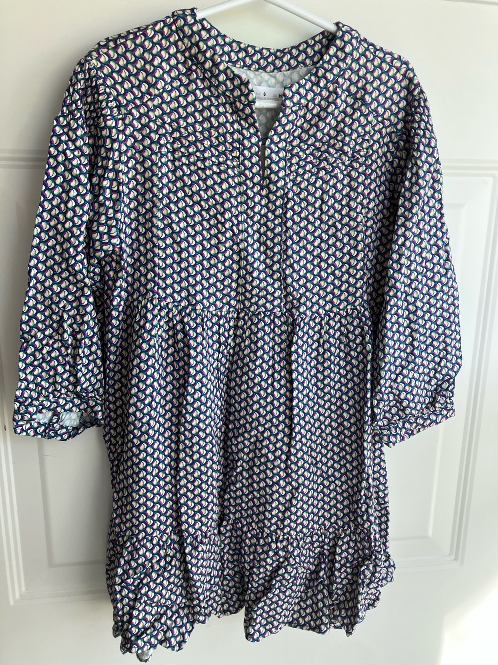 Zara blue purple cream dress size 6 years